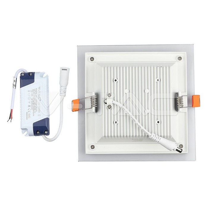 VT-1202G SQ 12W GLASS LED PANELS COLORCODE:4000K SQUARE