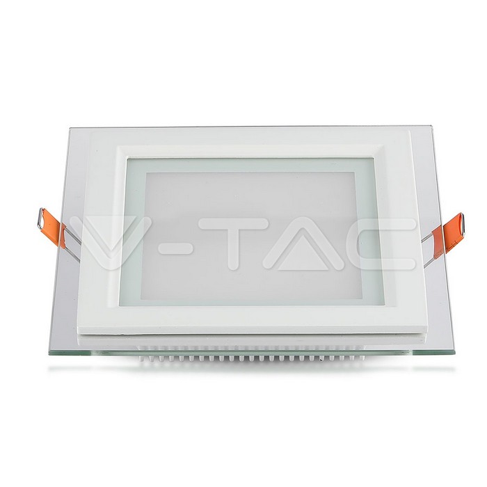 VT-1202G 18W LED Panel Downlight Glass - Square 4000K