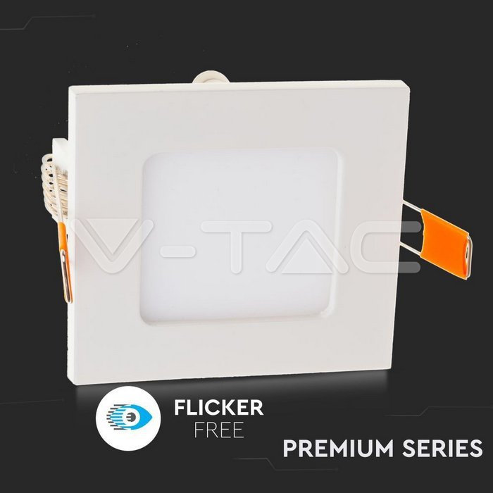 VT-307 3W LED Premium Panel Downlight - Square 6000K