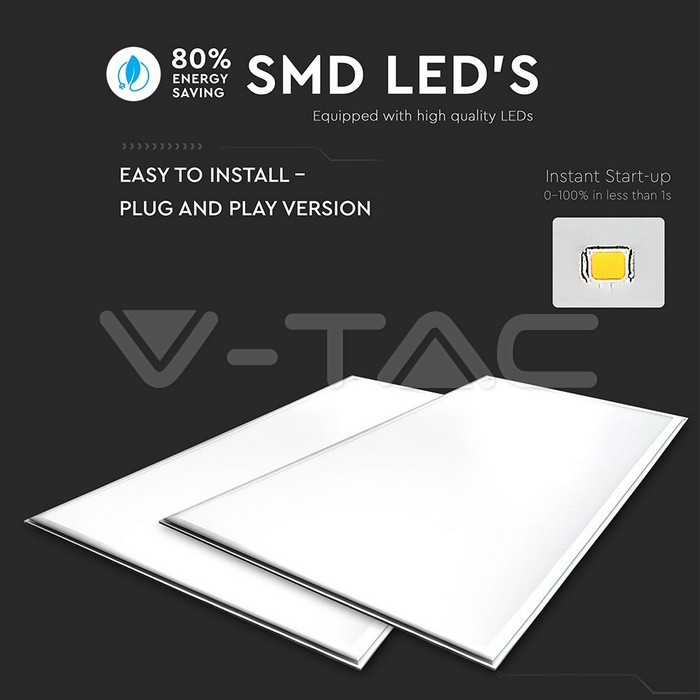 VT-645 LED Panel Light SAMSUNG CHIP 45W 600 x 600 mm 4000K Incl Driver 6PCS/SET