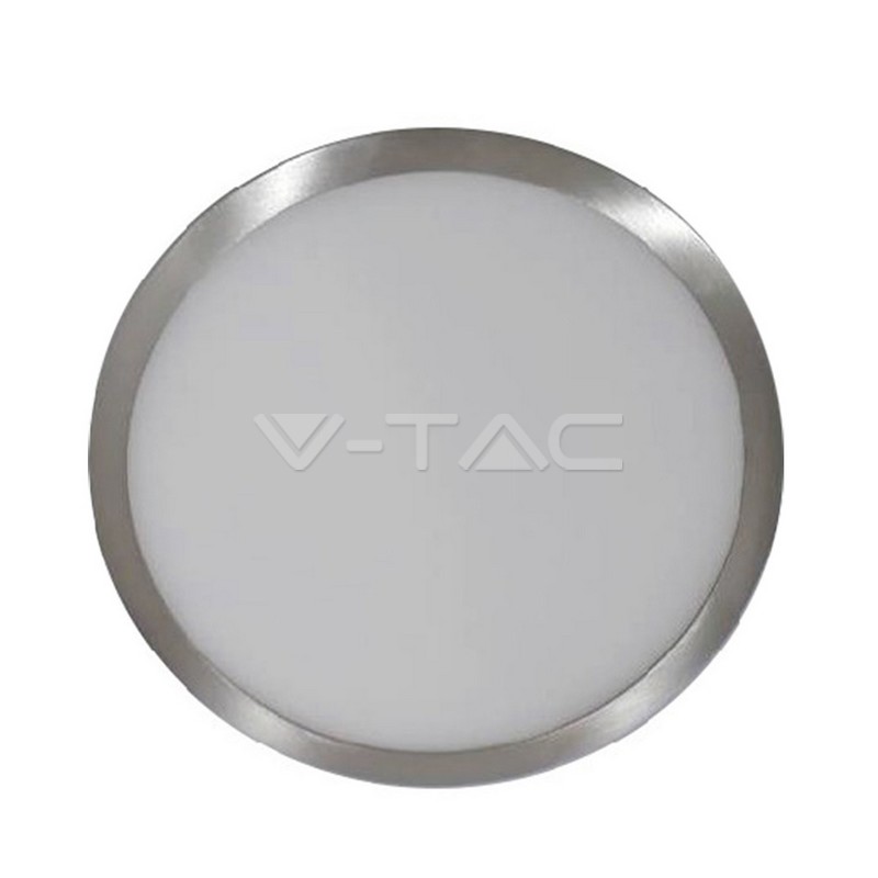 VT-1805SN 18W LED Surface Panel Light Satin Nickel Round 4500K