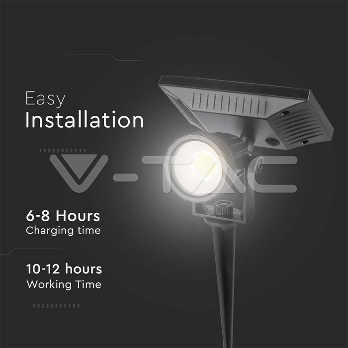 VT-952 2W LED SOLAR SPIKE LIGHT 6400K IP65
