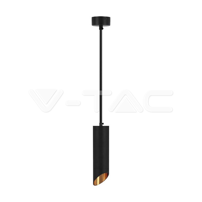 VT-975 1xGU10 HANGING PENDANT BLACK D:55x300MM