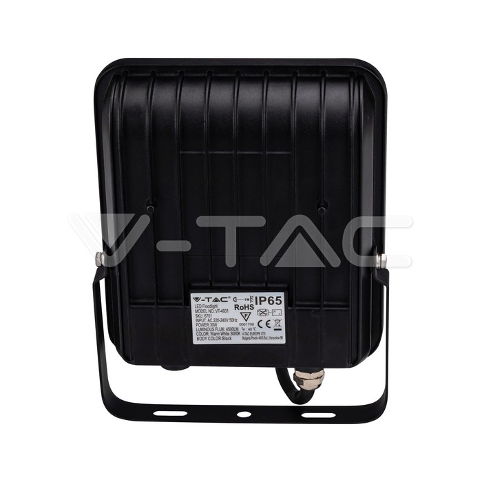 VT-4931 30W 160LM/WATT NEW FLOODLIGHT BLACK BODY 6400K