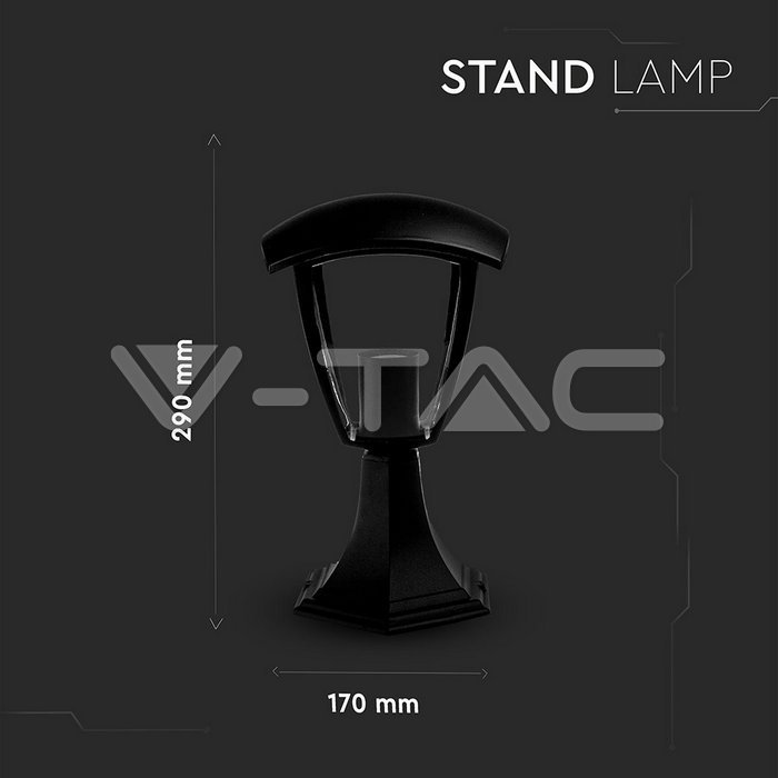 VT-734 Garden Lamp 300mm IP44 Black