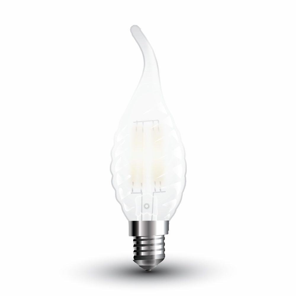 VT-1923 LED Bulb - 4W Filament E14 Frost Cover Twist Candle Tail 6400K