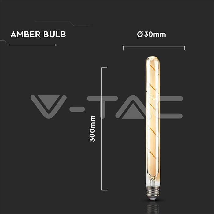 VT-1895 LED Bulb 5W T30 E27 Filament Amber Warm White