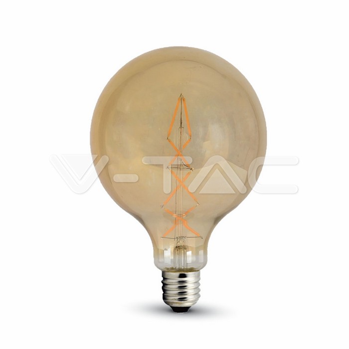 VT-2018 LED BULB 8W E27 G125 FILMAENT AMBER 2200K