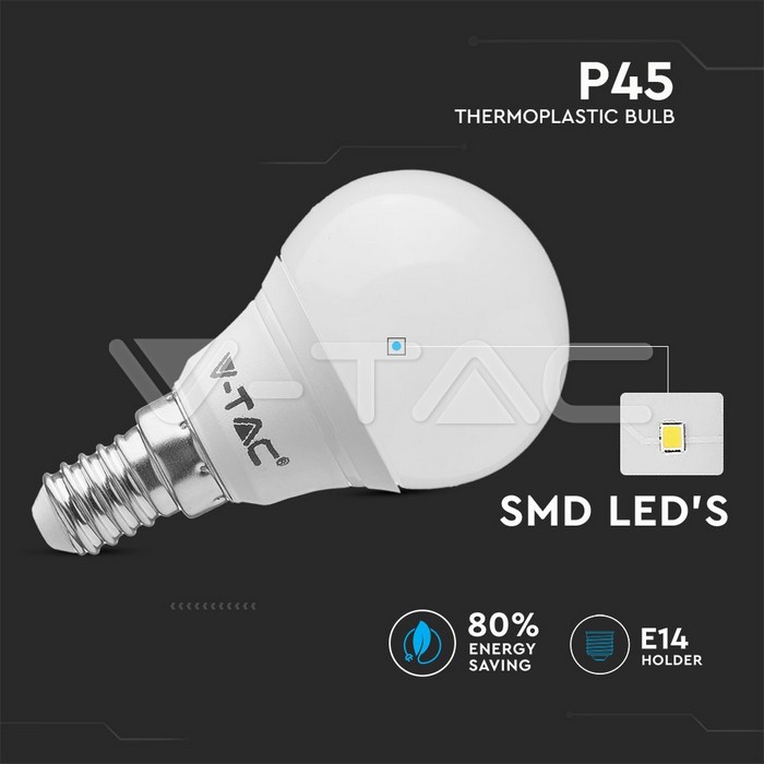 VT-2156 5.5W P45 E14 PLASTIC BULBS 2700 3PCS/PACK