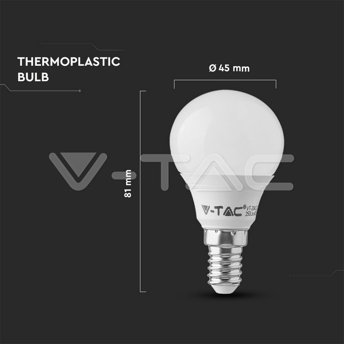 VT-2156 5.5W P45 E14 PLASTIC BULBS 4000K 3PCS/PACK