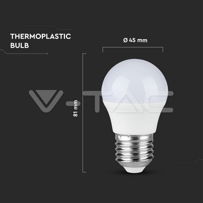 VT-2176 5.5W G45 PLASTIC BULBS 2700K E27 3PCS/PACK