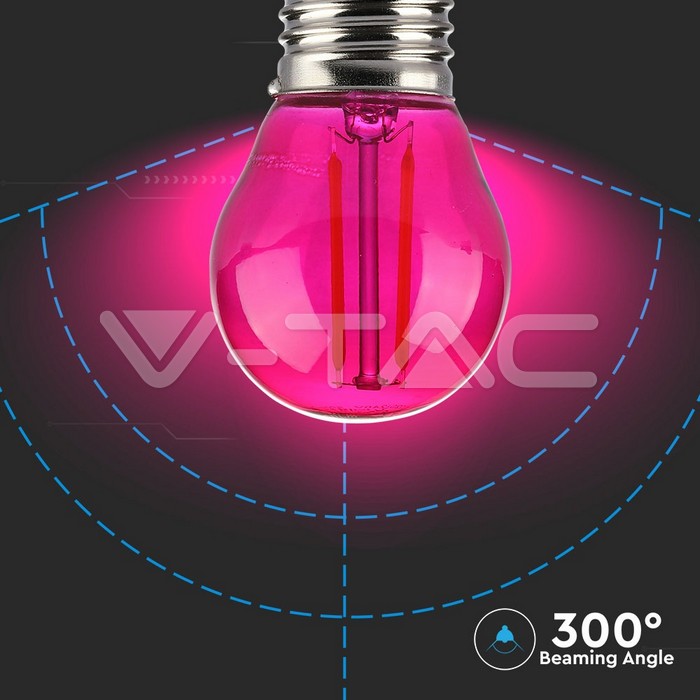 VT-2132 LED Bulb - 2W Filament E27 G45 Pink Color
