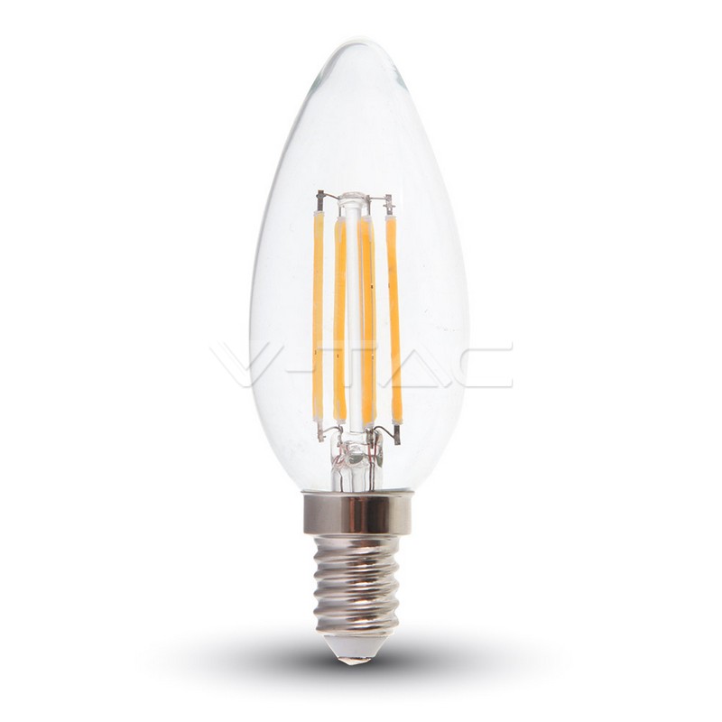 VT-2127 LED Bulb 6W Filament E14 Clear Cover Candle 3000K
