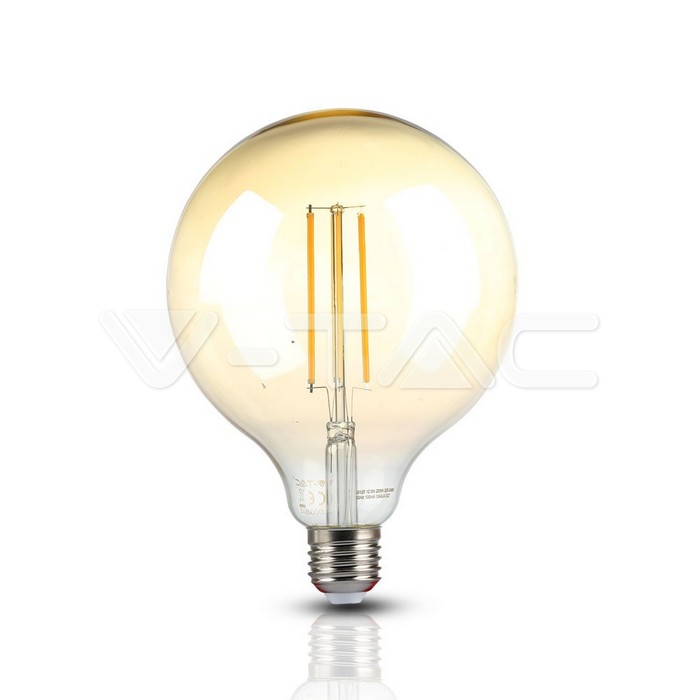 VT-2153 12.5W G125 LED FILAMENT BULB-AMBER COVER WITH COLOROCDE:2200K E27