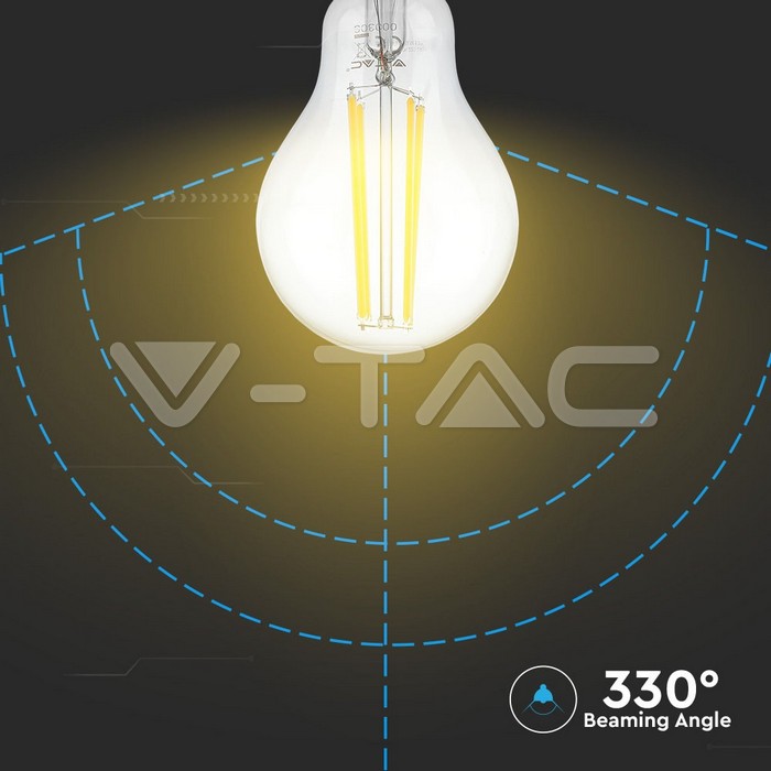 VT-2123 LED Bulb - 12.5W Filament E27 A70 Clear Cover 4000K