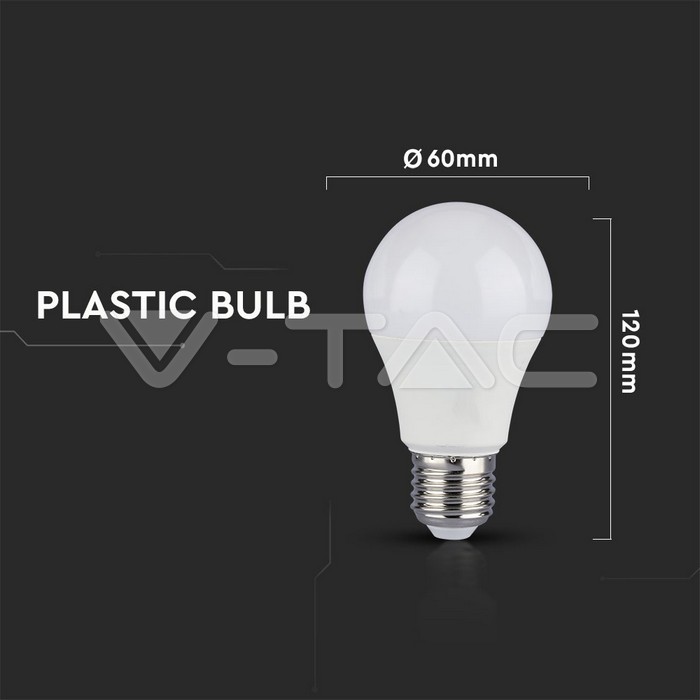 VT-2213 12W A60 LED PLASTIC BULB COLORCODE:6400K E27,CRI>95