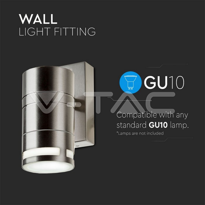 VT-7631 Wall Glass Fitting GU10 Steel Body 1 Way IP44
