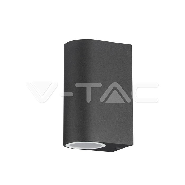 VT-7652 2 WAY GU10 WALL FITTING(ALUMINUM) ROUND, BLACK IP44