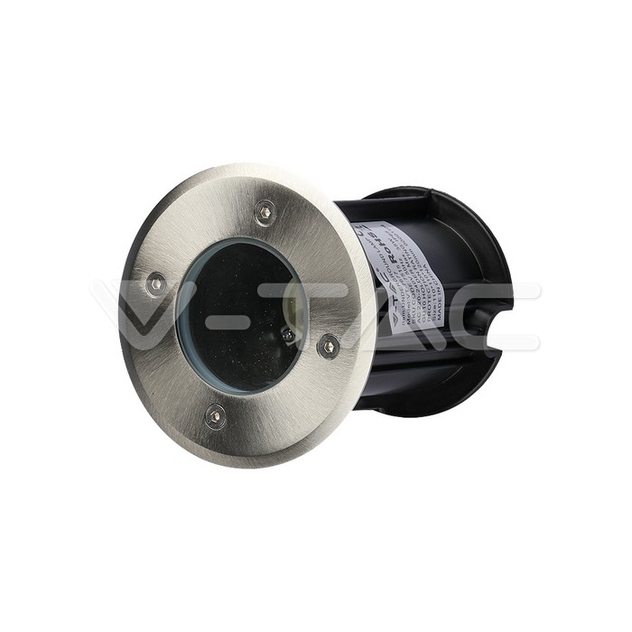 VT-7677 Under Ground Fitting Steel Body GU10 Black Round IP65