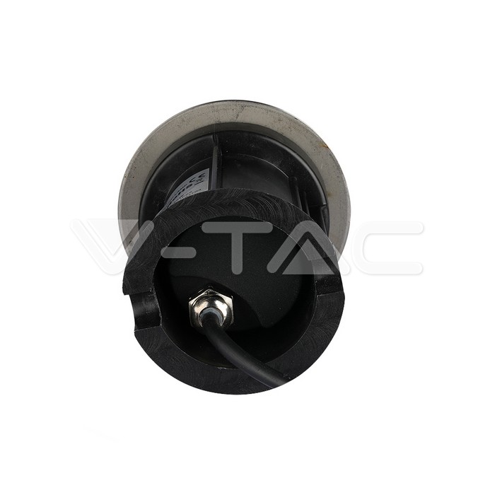 VT-7677 Under Ground Fitting Steel Body GU10 Black Round IP65