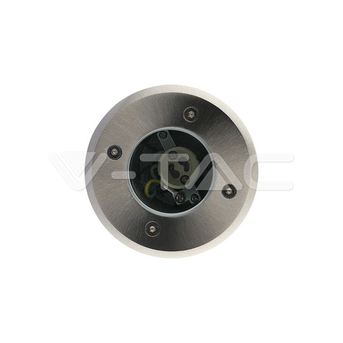 VT-7677 Under Ground Fitting Steel Body GU10 Black Round IP65