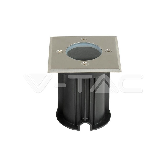 VT-7677 Under Ground Fitting Steel Body GU10 Black Square IP65