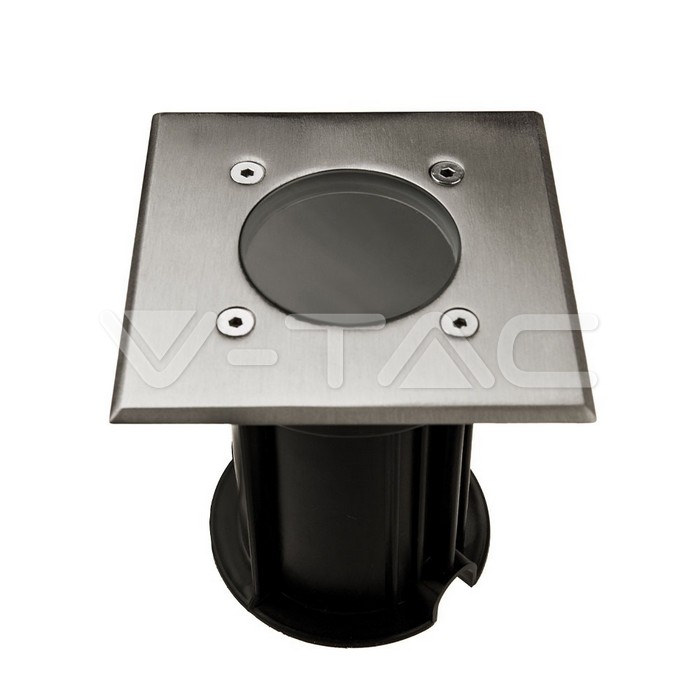 VT-7677 Under Ground Fitting Steel Body GU10 Black Square IP65