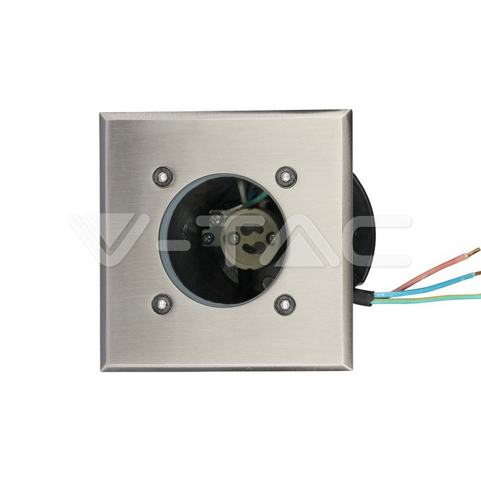 VT-7677 Under Ground Fitting Steel Body GU10 Black Square IP65