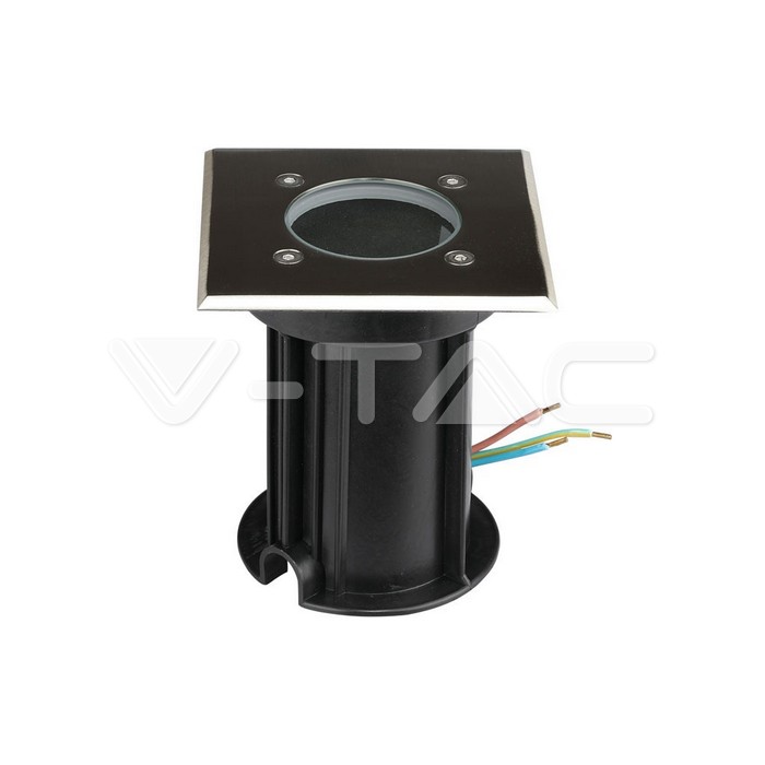 VT-7677 Under Ground Fitting Steel Body GU10 Black Square IP65