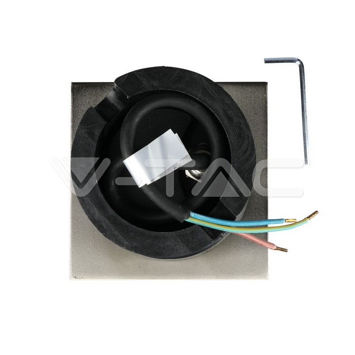 VT-7677 Under Ground Fitting Steel Body GU10 Black Square IP65