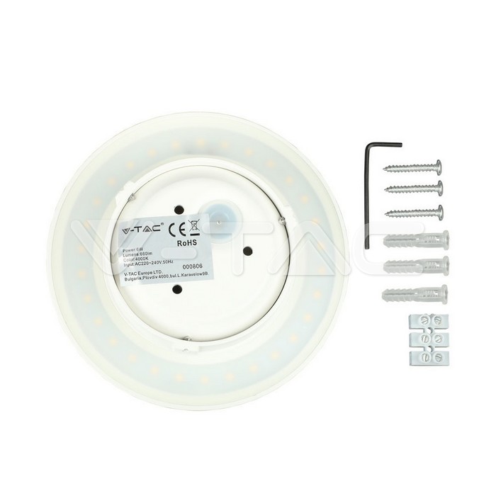 VT-741 6W Wall Lamp White Body Round IP65 4000K
