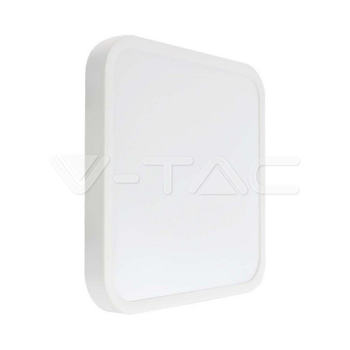 VT-8618 18W LED DOME LIGHT SAMSUNG CHIP 6500K SQ WHITE FRAME IP44