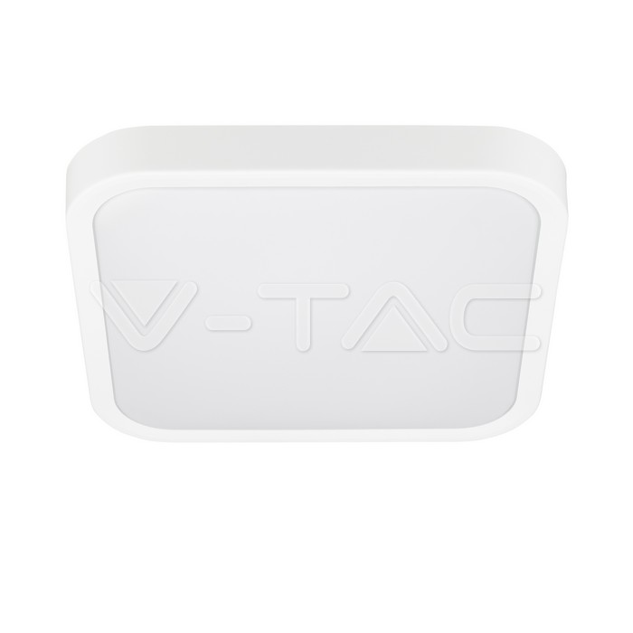 VT-8624 24W LED DOME LIGHT 6500K SQUARE WHITE FRAME IP44