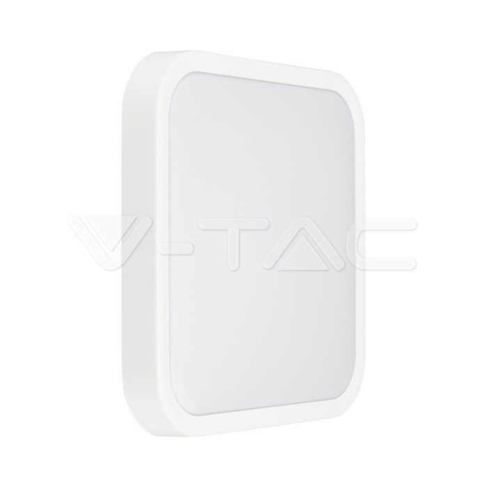 VT-8624 24W LED DOME LIGHT 6500K SQUARE WHITE FRAME IP44
