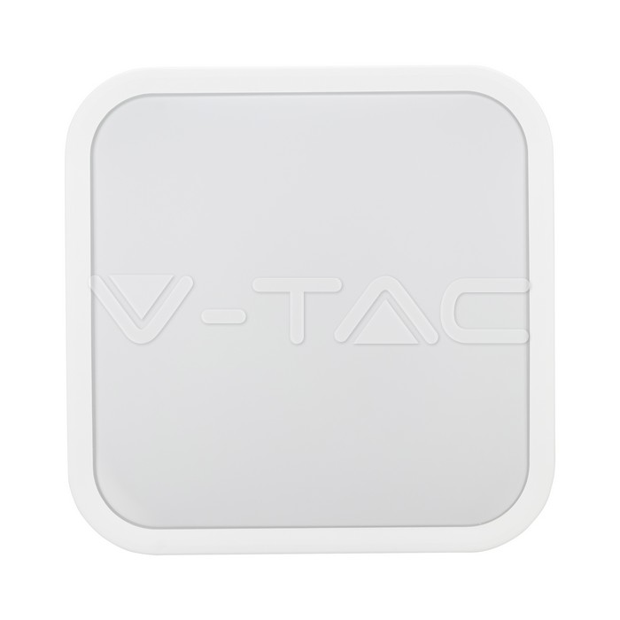 VT-8624 24W LED DOME LIGHT 6500K SQUARE WHITE FRAME IP44