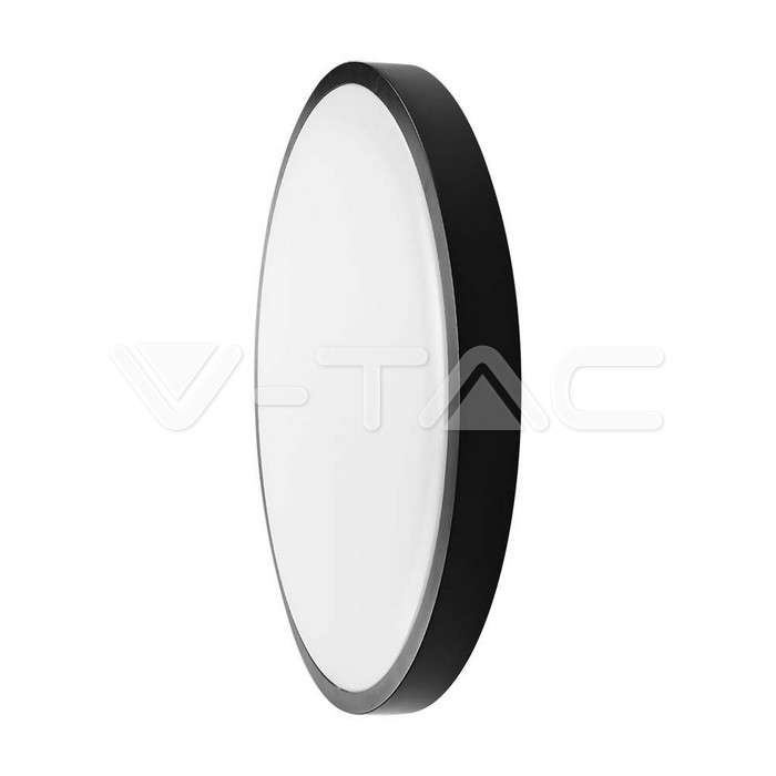VT-8618 18W LED Dome Light Round Black Frame 6500K IP44