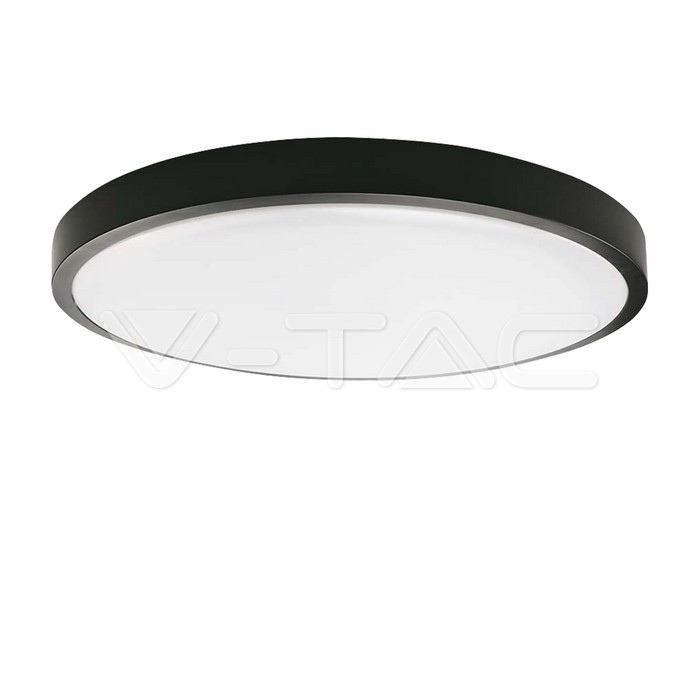 VT-8624 24W LED Dome Light Round Black Frame 6500K IP44