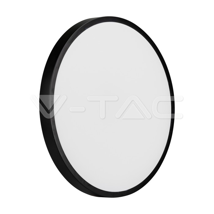 VT-8624 24W LED Dome Light Round Black Frame 6500K IP44