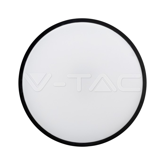 VT-8624 24W LED Dome Light Round Black Frame 6500K IP44
