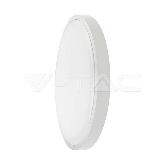 VT-8624 24W LED Dome Light Round White With Micro Wave Sensor Frame 6000K IP44