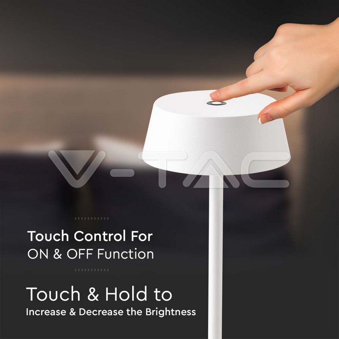 VT-7562 LED 2W TABLE LAMP 3000K WHITE BODY IP54