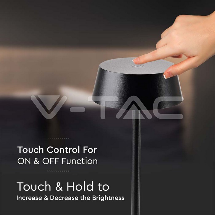 VT-7562 LED 2W TABLE LAMP 3000K BLACK BODY IP54
