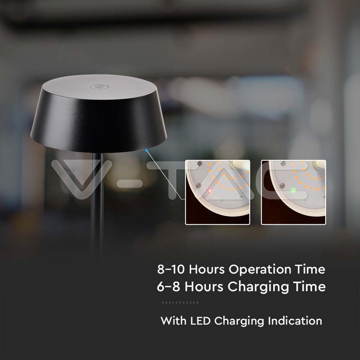 VT-7562 LED 2W TABLE LAMP 3000K BLACK BODY IP54