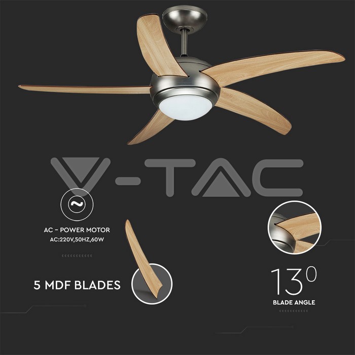VT-6053-5 60W-LED CEILING FAN WITH RF CONTROL-4 BLADES-AC MOTOR