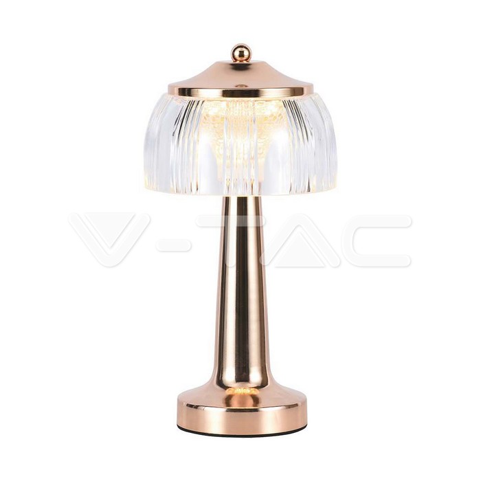 VT-1048 LED TABLE LAMP 1800mAH BATTERY 13.5x26.5CM 3IN1 FRENCH GOLD BODY