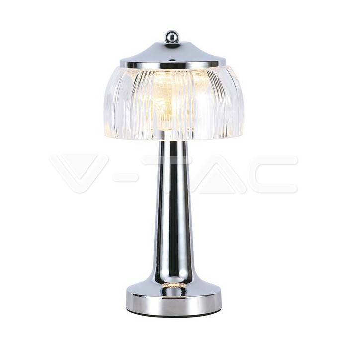 VT-1048 LED TABLE LAMP 1800mAH BATTERY 13.5x26.5CM 3IN1 CHROME BODY