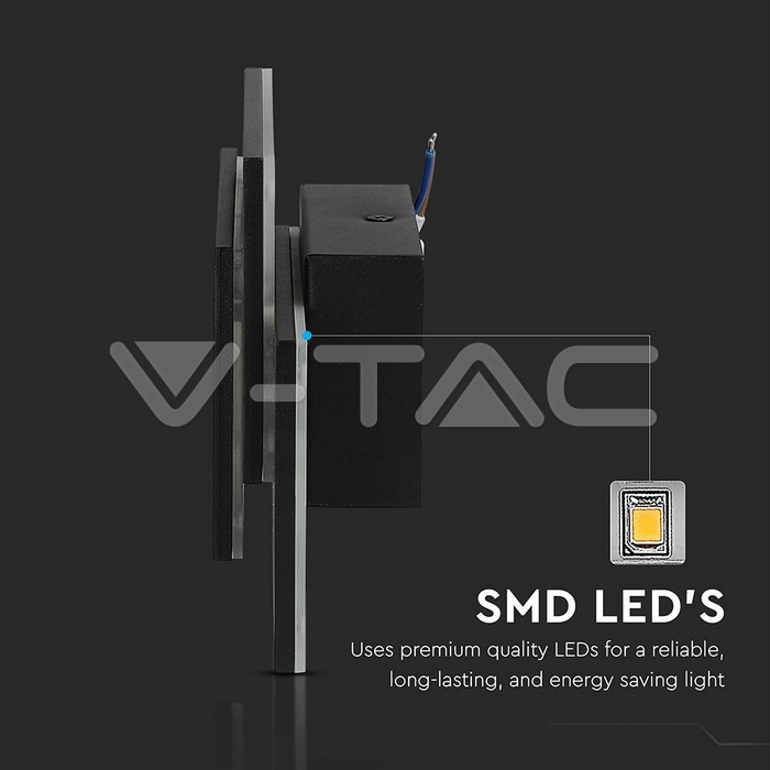 VT-712 12W LED Wall Light Black Body 4000K IP20