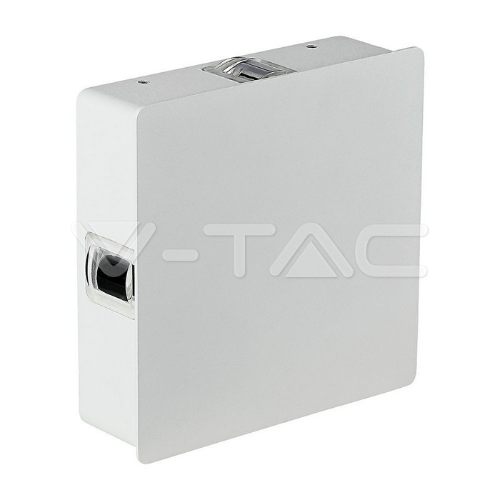 VT-704 4W LED WALL LIGHT COLORCODE:4000K IP65 WHITE BODY SQUARE