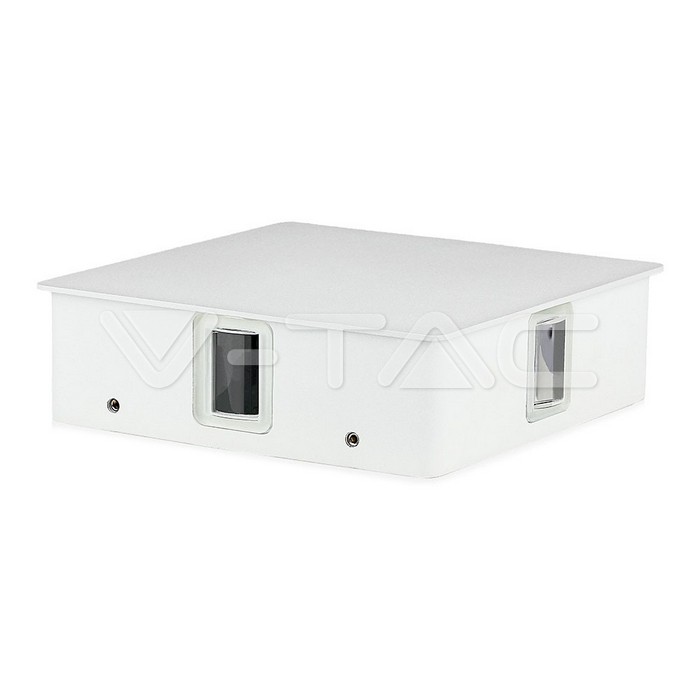 VT-704 4W LED WALL LIGHT COLORCODE:4000K IP65 WHITE BODY SQUARE