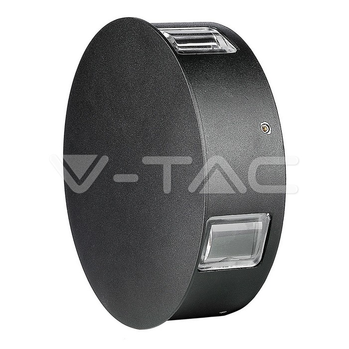 VT-706 4W LED Wall Light Black Body Round 4000K IP65